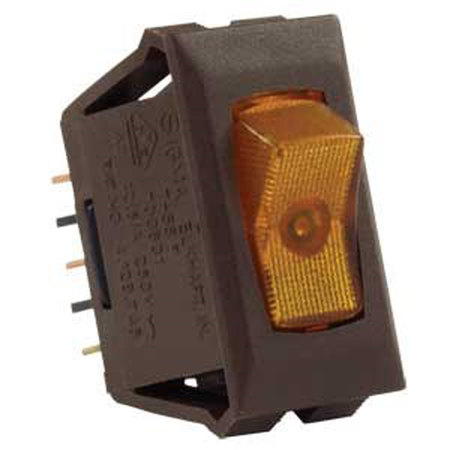 JR PRODUCTS JR Products 12545 Illuminated 12V On/Off Switch - Amber/Brown 12545